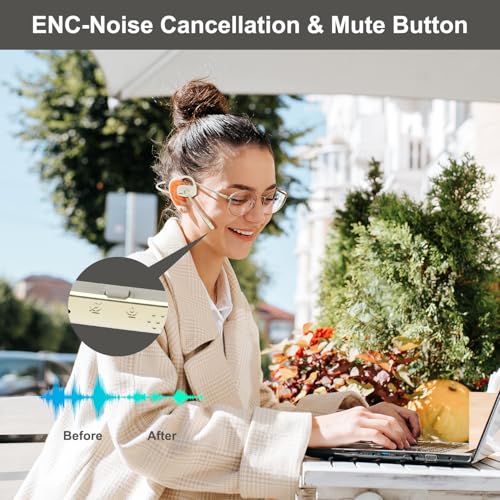 Image of Open Ear Bluetooth V5.4 Wireless Headphones with Noise Cancelling Mic