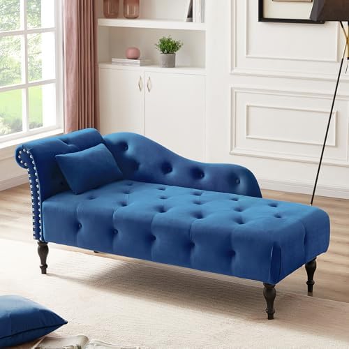Chaise Lounge Chair Indoor, Velvet Comfy Sofa Chair with Storage ...