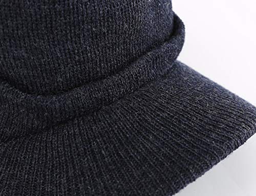 Image of Home Prefer Men's Winter Beanie Hat with Brim Warm Double Knit Cuff Beanie Cap Watch Radar Hat