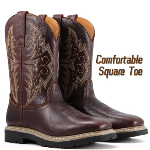 Image of SUREWAY Men's Waterproof Western Cowboy Boots-Soft /Steel Toe