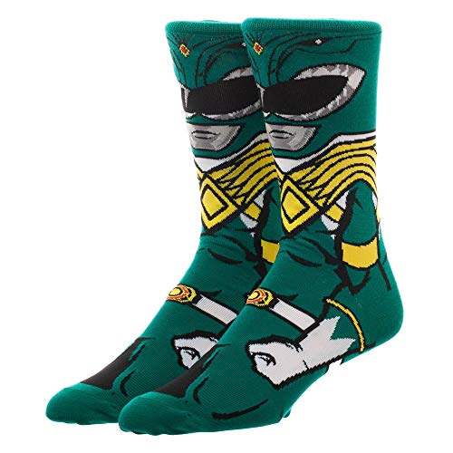 Bioworld Green Power Ranger 360 Character Print Mens Crew Socks