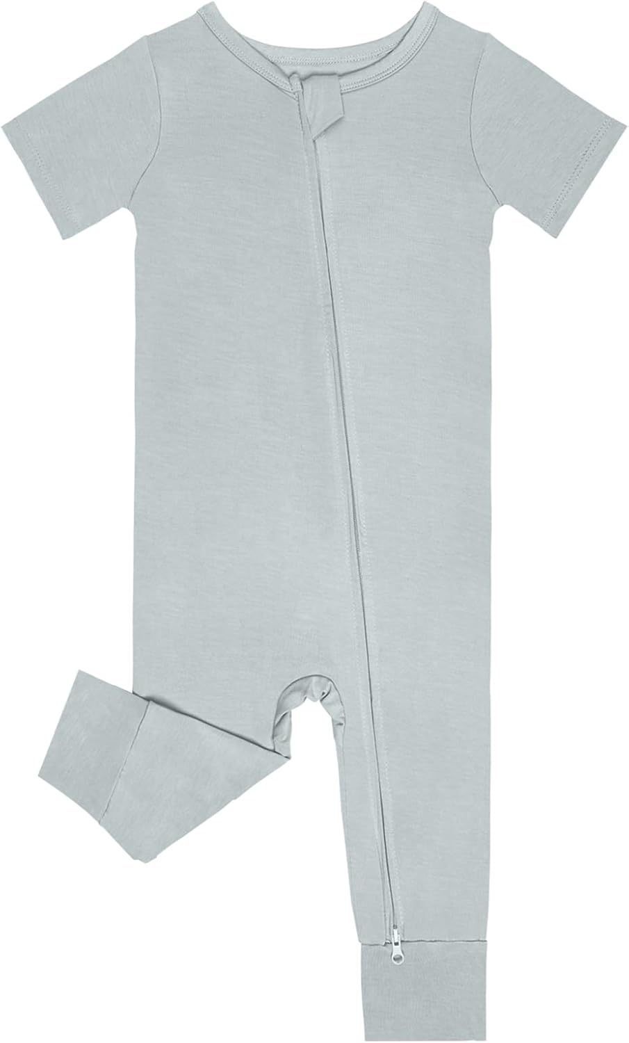 Baby Pajamas Summer Short Sleeve 2 Way Zipper Footless Rompers 0-24 Months - Image 9