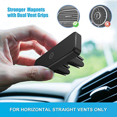 WixGear Magnetic Mount, Universal Air Vent Magnetic Phone Holder for Car, for Cell Phones and Mini Tablets,with Double Prongs and Extra Strong with 8 Magnets for Big Phones!