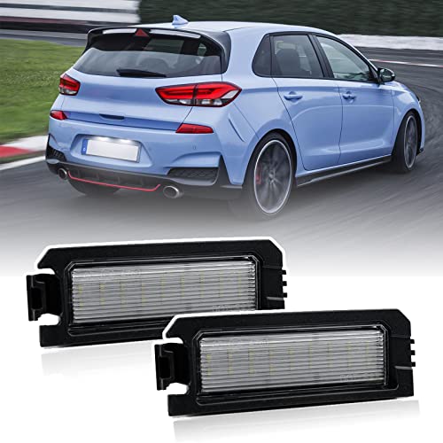 njssjd Luz LED para matrícula compatible con H.yundai i30 i30N PD PDE 2017-, H.yundai i30 Fastback N PD 2018-, Kia Rio 2018- Lámpara de etiqueta de luz de placa de matrícula blanca de xenón