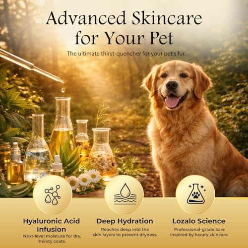 Image of Lozalo Canis Botanica Pet Shampoo 750ml Ultra Moisturizing Dog & Cat Shampoo with Hyaluronic Acid & Reetha Extract, pH Balanced, Anti-Itch, Lustrous Coat, Silicone & Paraben Free Shampoo for All Breed