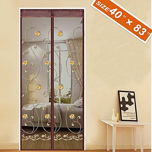 Spritech [Embroider Flower Style] Patio Screen Door,Storm Door Screens 40 X 83 Fit
