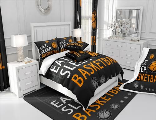 Image of Feelyou Basketball Comforter Set Bedding Twin Size for Kids Women