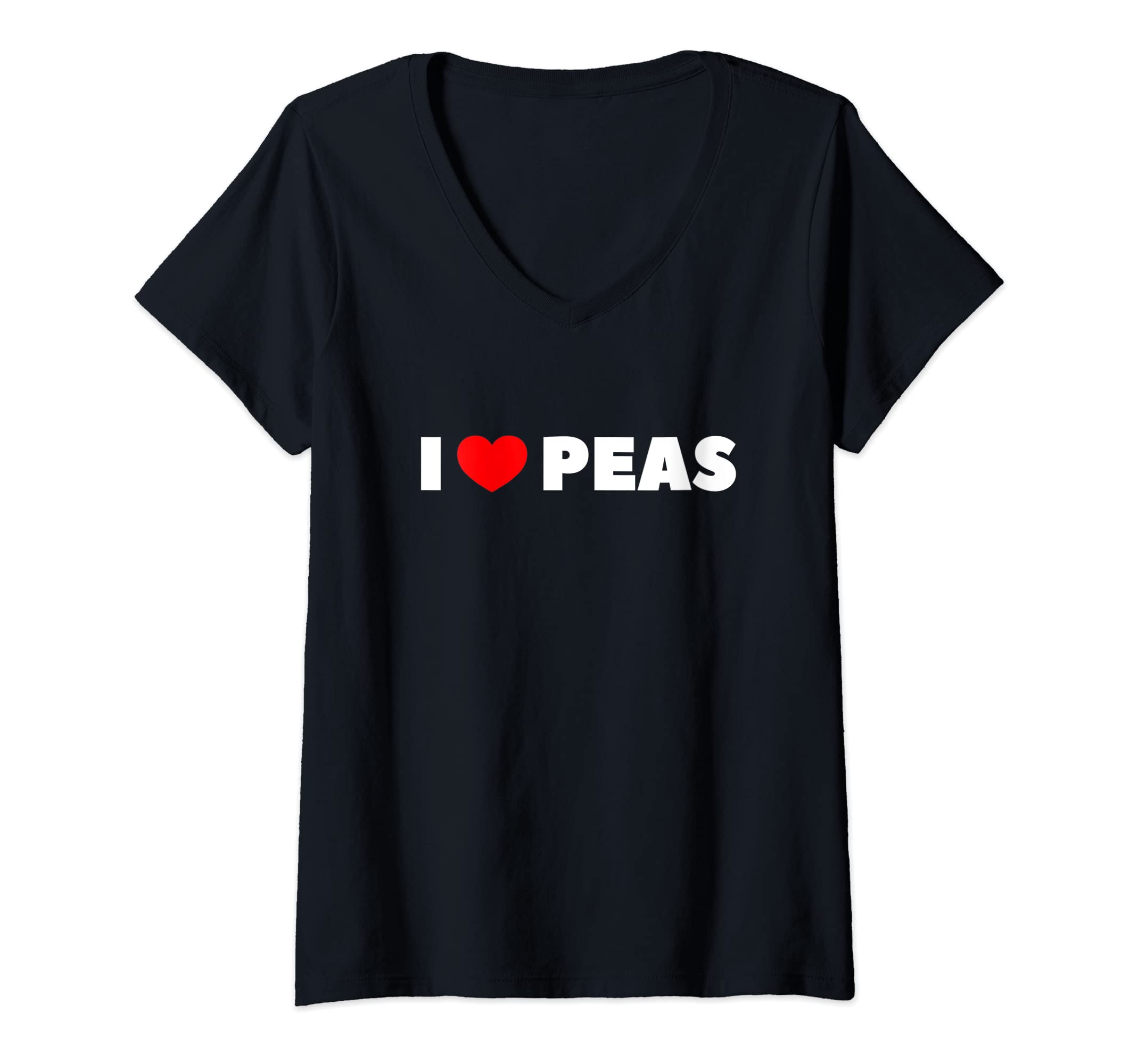 Womens I Love Peas V-Neck T-Shirt