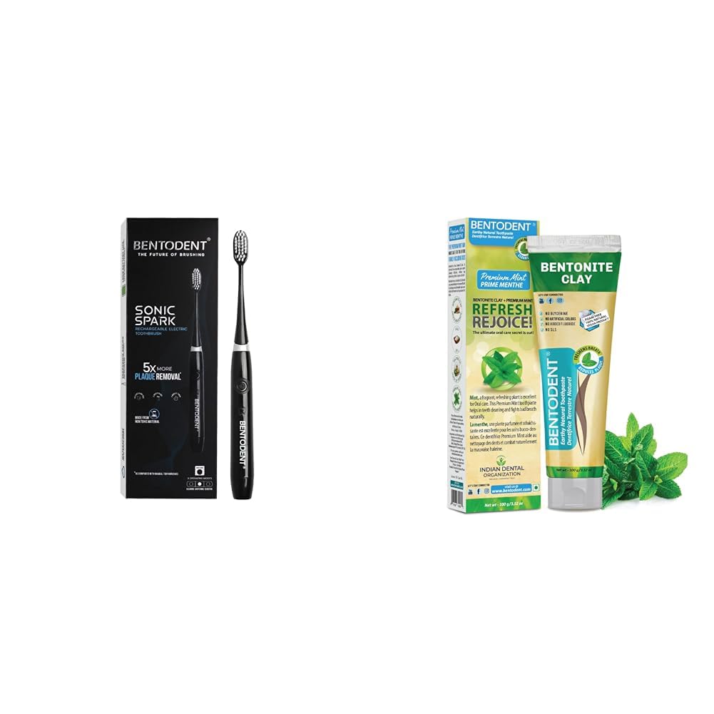 BENTODENT Advanced Sonic Electric Toothbrush for Men, Women & Kids - Electric Tooth Brush Set with | Bentodent Toothpaste - Natural Toothpaste For Entire Family Incl Kids - Your Daily Oral Detox, Cle-image-17
