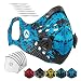 Axsyon Dust Mask with Ear Loops- Activated Carbon Dust Mask- 3 Filters & 2 Valves Included. for House Cleaning, Woodworking, Mowing, Outdoor Activities. N99 (Reptile Blue)