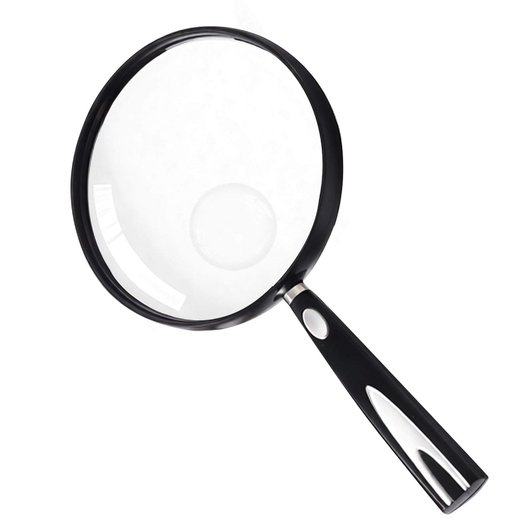 Feosky Hand-Leselupe, 10-fache 30-fache Lupe, 130 mm bruchsichere Linse, rutschfester Griff für Erwachsene, enge Arbeit, Senioren, Lesen und Kinder, Naturerkundung, Hobby-Beobachtung (Silber)
