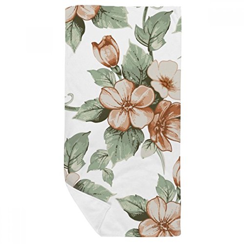 Serviette de bain rotin élégant fleurs multicolores linge haut de gamme