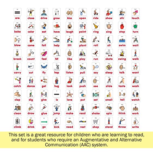 Barker Creek Learning Magnets, For Children, Picture Communication Symbol Magnets - High-Frequency Verbs & Companion Word Magnets (3000) #TOP3