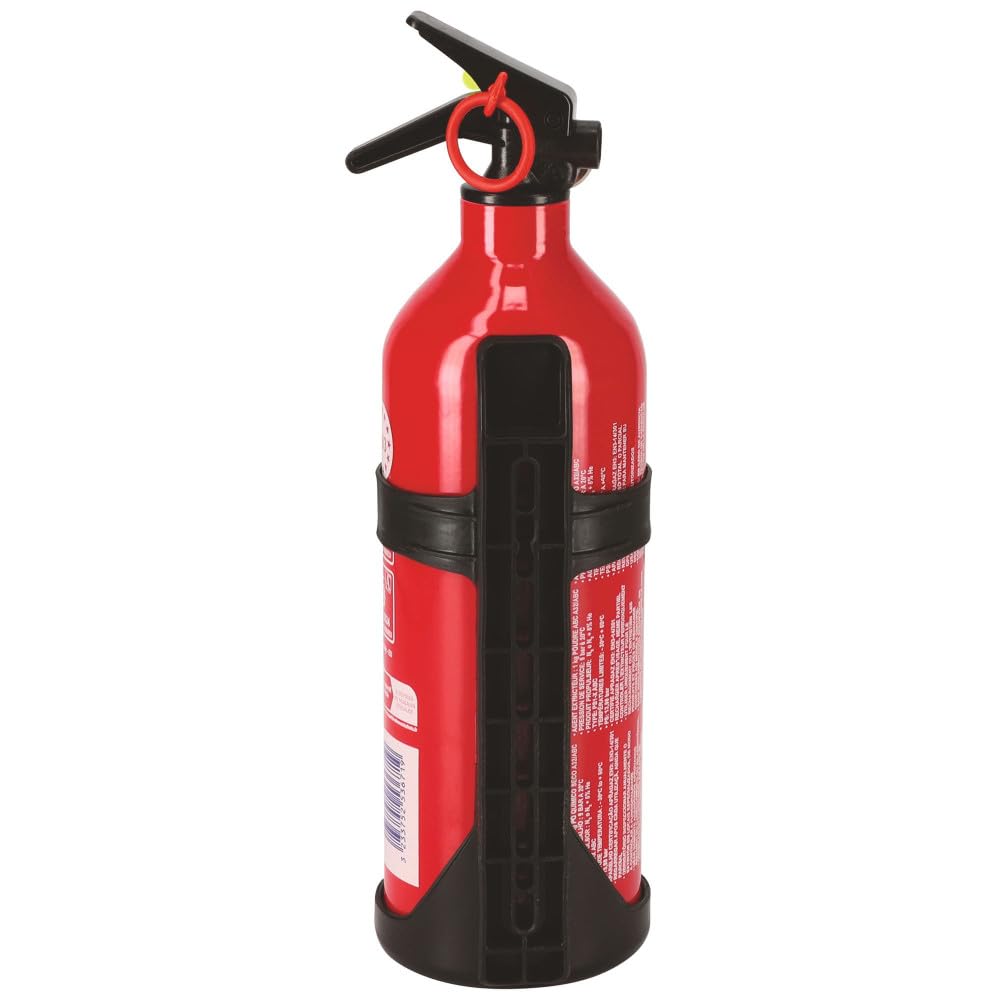 Autobest Lot de 2 extincteurs 1kg à Poudre - Classes de Feux ABC - avec manomètre et Support - pour Voiture et Maison