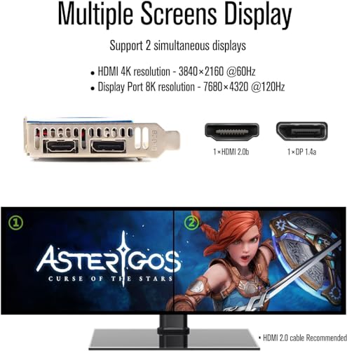 Image of GTX 1650 4GB Low Profile Graphics Card | DP & HDMI,GDDR5 128-Bit,PCIe 3.0 x16,DirectX 12 OpenGL 4.6,HDCP 2.2