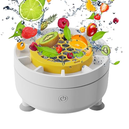Genérico Centrifugador de Frutos | Contenedor de Limpieza Giratorio de 1800 mAh - Inalámbrico Ensaladas Frescas,para la Preparación en Encimera de Cocina de Alimentos, Frutas, Verduras y Bayas
