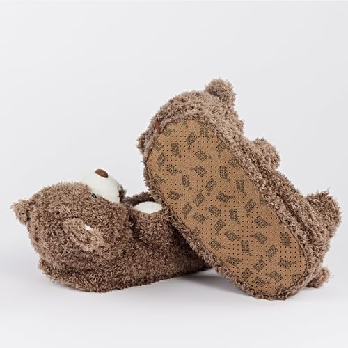 Image of ooohyeah Funny Animal Hug Plush Slippers for Women, Novelty Cute Cozy Warm Slippers with Non-Slip Grips