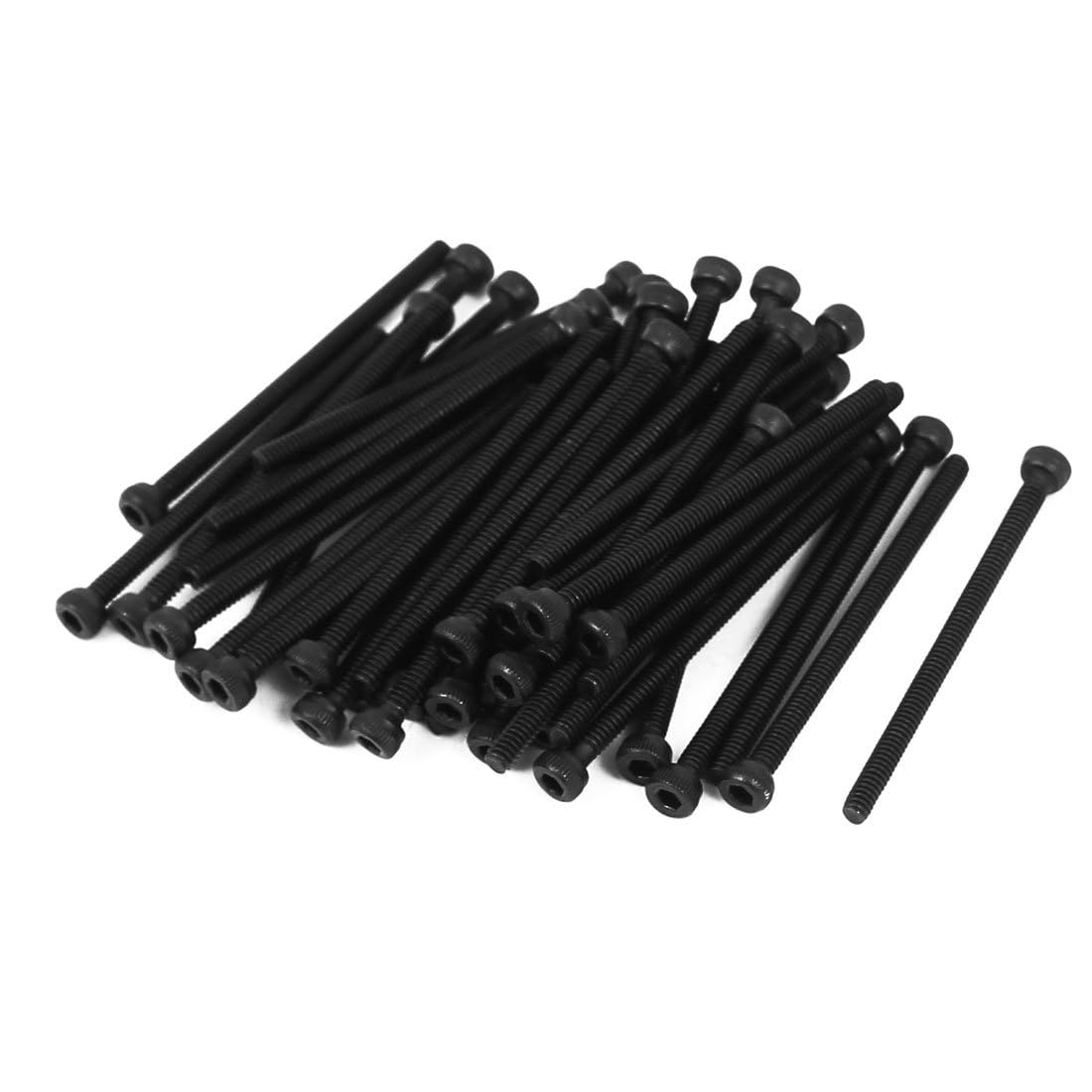 TOP-VIGOR 50Pcs Hexagon Socket Head Cap Screws, M2 x 30mm 12.9 Alloy Steel Replacement Machine Fastener Screws