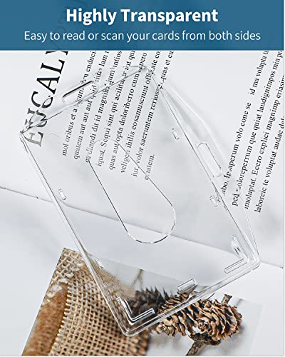 Pawfly 1-Card Badge Holder With Thumb Slot Single Card Hard Transparent Pc Case Protector For Office School Id Credit Card Driver’s License And Pass, 5 Pack #TOP3