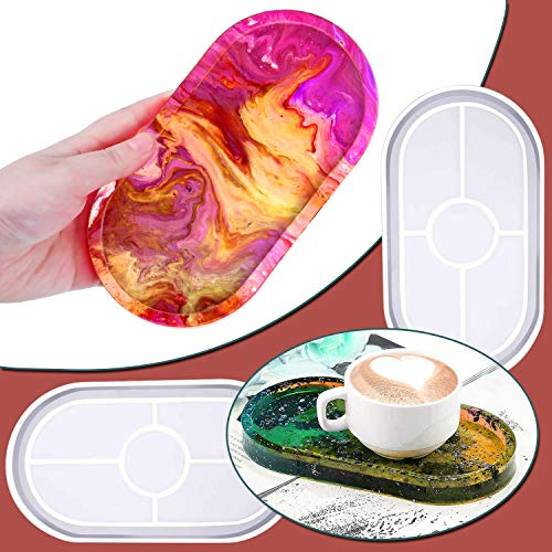Kafa CN001 2 Pcs Diy Oval Ashtray Silicone Mold Resin Mold, Durable Dishes Plate Model Making Tray Epoxy Casting Mould Jewelry Craft Mould Tool thumb #3