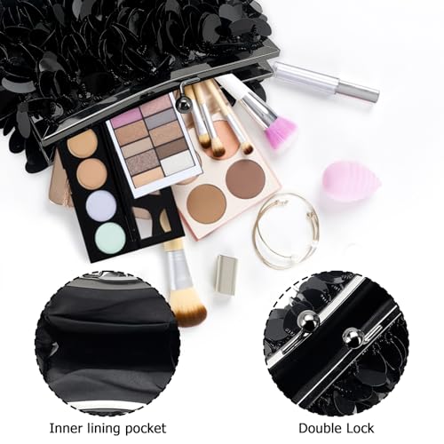 Image of Sparkly Evening Clutch Purse for Women Elegant Sequined Party Bag, Glam Wedding, Prom, Cocktail Night Out Clutch