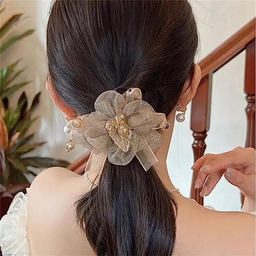 Corde à cheveux et chouchou fleur D pour coiffure femme - 3