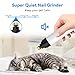 liucocotos Silent Groom Pro Dog Nail Grinder - Ultra Quiet Rechargeable Pet Nail Trimmer with LED Light, 2 Grinding Heads & Safety Guard for Small to Medium Dogs