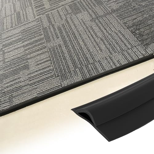 Carpet to Wood Carpet Edge Trim, Extra Long Floor Transition Strips Self-Adhesive, Fixed Rug Carpet Edge Binding/Flooring Edge Protector(Black,Length-2m(6.5ft))