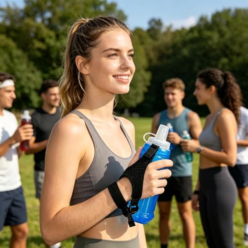 Botella de agua para correr a prueba de fugas con mango de fácil agarre 3