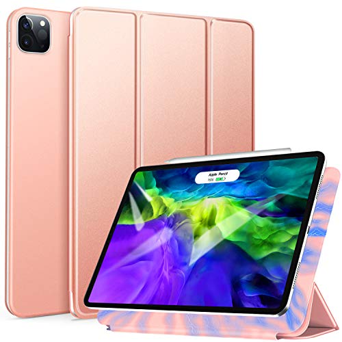 ZtotopCase Hoes voor iPad Pro 11 2020, Trifold Stand beschermhoes case cover met auto wakker / slapen, ultradunne smart magnetische afdekking voor iPad Pro 11 inch 2020 2e generatie - roségoud