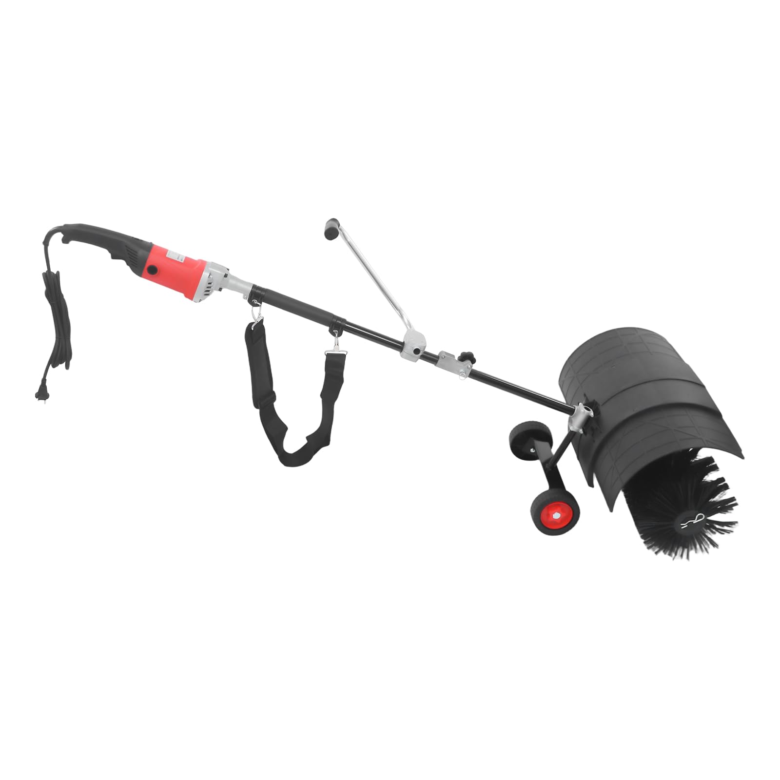 Spazzatrice elettrica 2 in 1 e soffiatore, 1600 W, spazzaneve a 6 marce, 7000 – 9000 RPM, per la pulizia del prato, spazzatrice e soffiatore con ruote, 55 cm