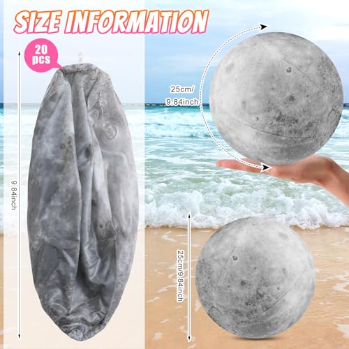 Shappy 20 Packs Moon Inflatable PVC Ball Bulk, 9.84 Inch - image 3