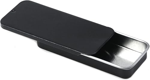 Miniatura 6 de Tighall 8 recipientes de lata de metal con parte superior deslizante, caja de lata rectangular, latas de almacenamiento vacías para bálsamo labial,
