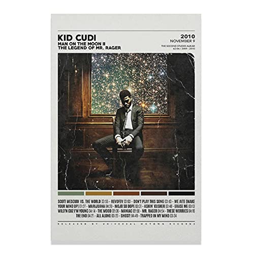 Kid Cudi Man On The Moon 2 Canvas Poster Bedroom Decor Sports Landscape Office Room Decor Gift Unframe-style112×18inch(30×45cm)