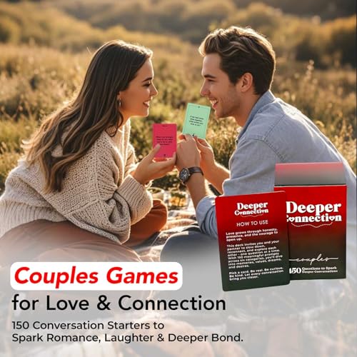 deeper connection couples conversation cards with 150 deep questions to build intimate connection amp trust relationship card game for date nights wedding and anniversary gifts