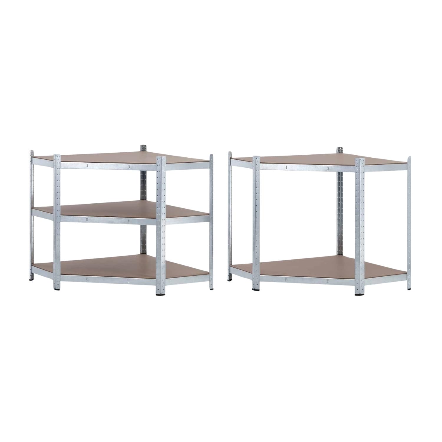 THINIA HOME - Estantería Esquinera Modular Gris 5 Baldas Ajustables 180x90x40x70,5cm 875Kg
