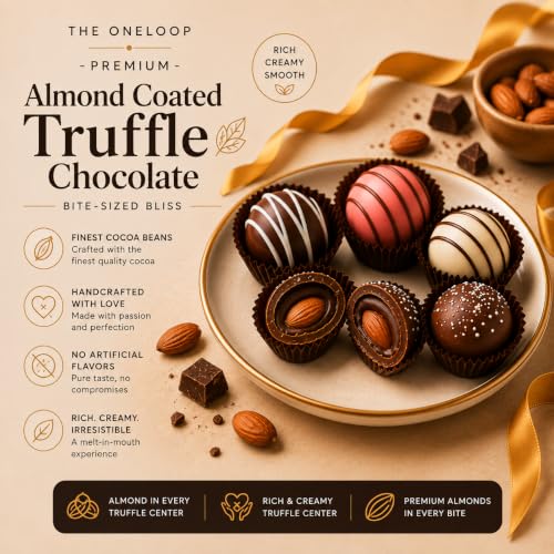 Image of Premium Chocolate Gifts | Handmade Gift Hamper | Almonds Chocolate (12 pcs Truffle Coated Almonds)