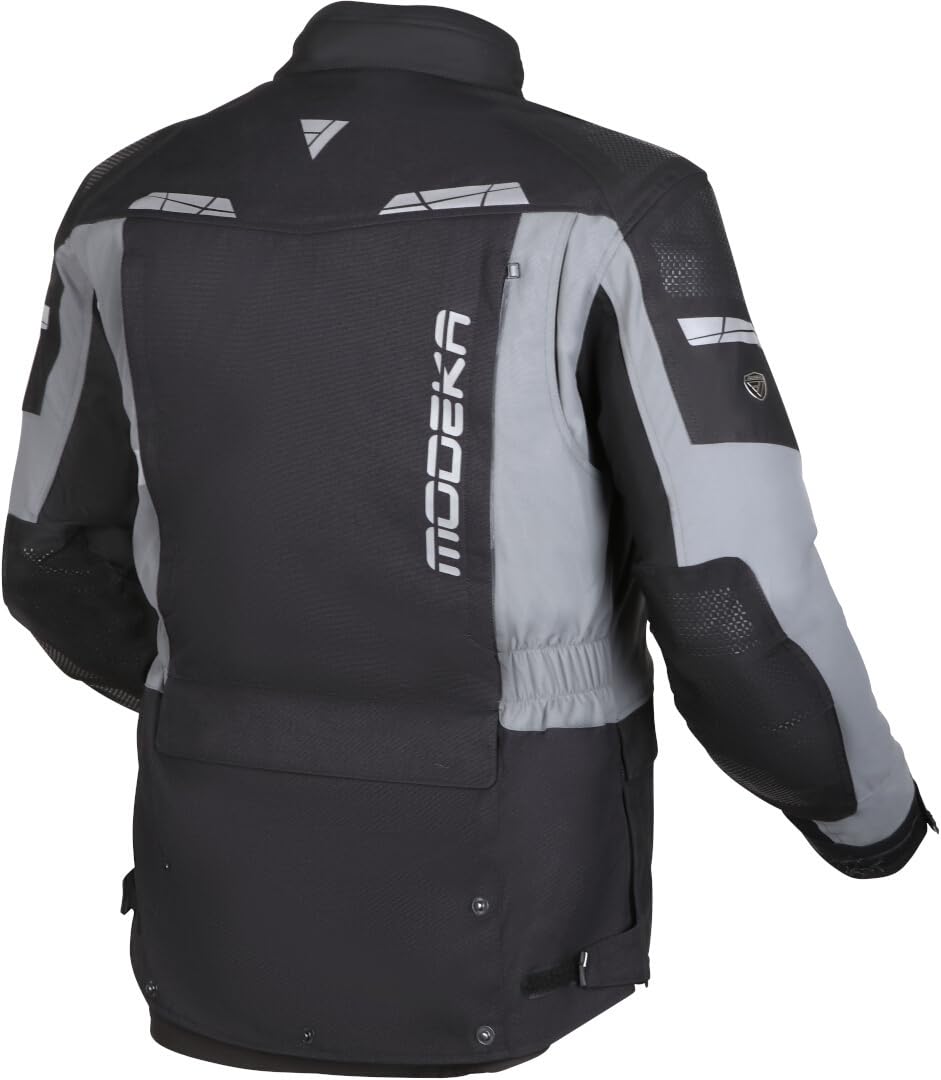 Modeka Hydron wodoodporna kurtka tekstylna motocyklowa, czarny/szary, Long L
