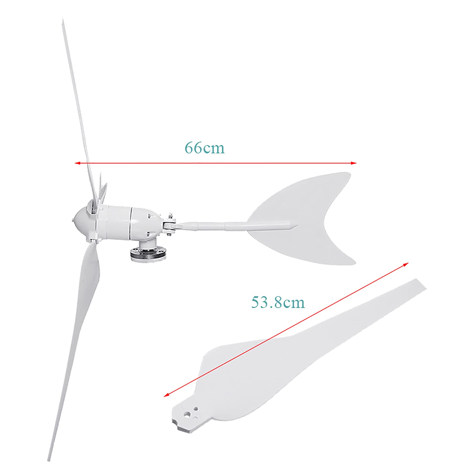 Éolienne Génératrice Éolienne 3 Lames LW Vitesse du Vent Roulements De Démarrage Lampadaires De Jardin Éoliennes avec Contrôleur De Charge Jardin-Blanc 12v