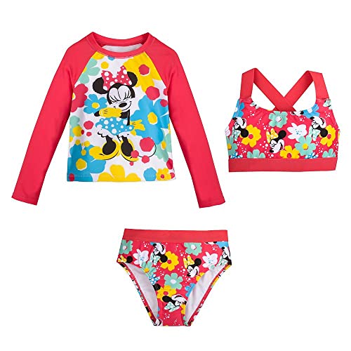 Disney Minnie Mouse Deluxe Swimsuit Set for Girls, Size 5/6 Multicolored