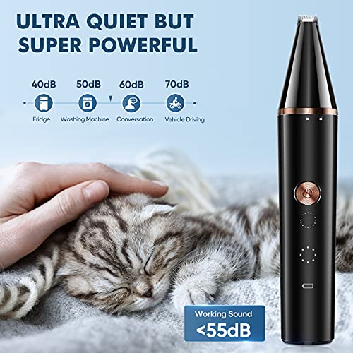 oneisall 2 Speed Cat Clippers with Double Blades, Cordless Small Cat Paw Trimmer, Low Noise for Trimming Dog's Hair… - Image 3