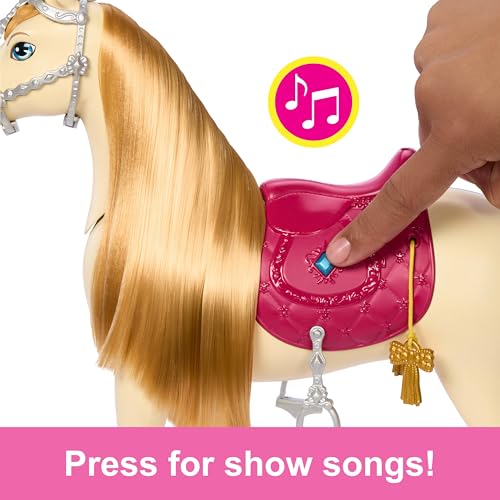 image for Barbie Toy Horse with Sounds, Music & Accessories, Inspired The Great 