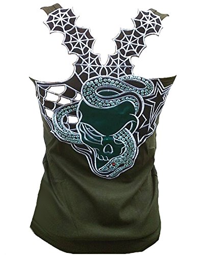 d'Rockabilly Punk Rock Baby - Camicia militare - donna verde 38