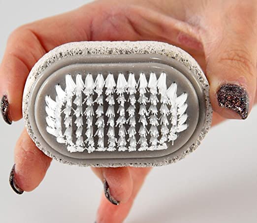2pac Pumice Stone and Brush for Feet, Foot File, Dead Skin Callus Remover, Pedicure Tool, Bathroom Accessories-2 ¾“ L x 1 ¾“ W 2