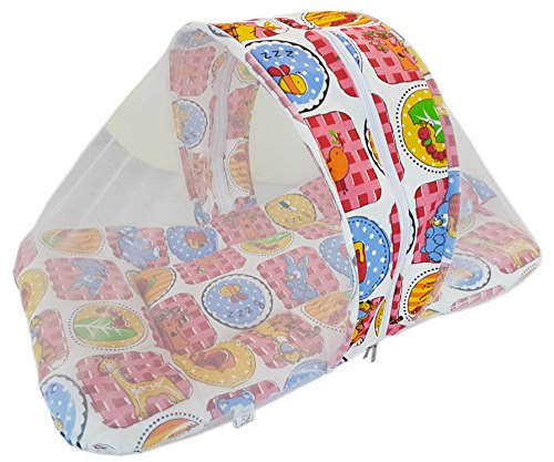 Image of Amardeep and Co Toddler Mattress with Mosquito and Insect Protection Net 70 * 40 cms (Animal Red)