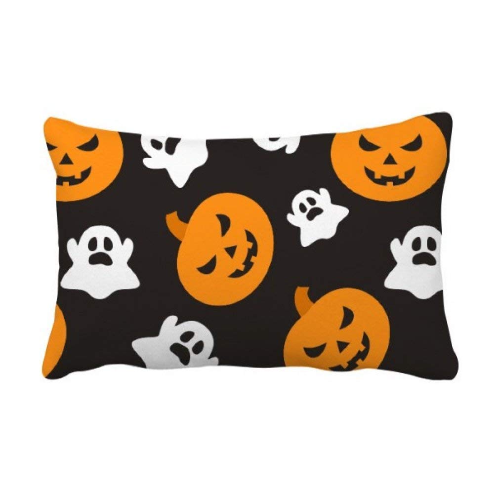 DIYthinker Pumpkin Halloween Hallowmas Ghost Throw Lumbar Pillow Insert Cushion Cover Home Sofa Decor Gift 16 inch x 24 inchs Multicolor