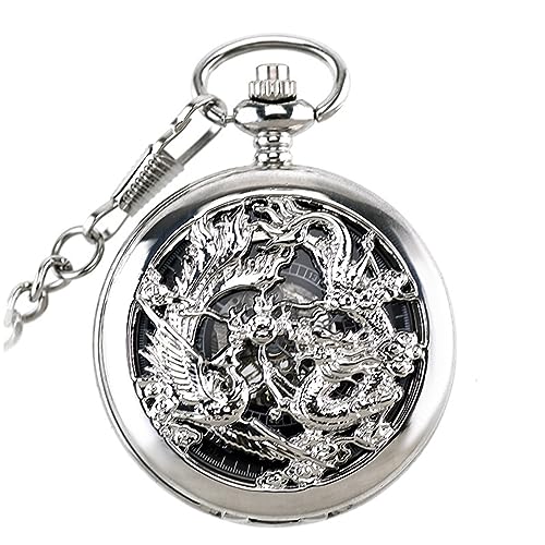 Reloj de bolsillo mecánico de colección con maquinaria vista retro