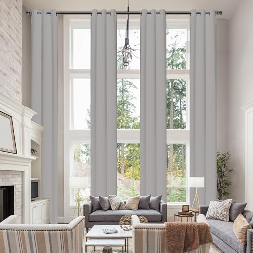 Hascemon Extra Long Blackout Curtains, 1Panel, 52" W x 156" L, Gray