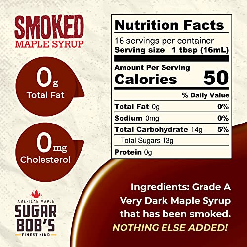 Sugar Bob’s Finest Kind - Smoked Maple Syrup, Real Maple Syrup Infused With Wood Smoke, Made In Vermont, For The Bar, Kitchen, And Grill, 8.45 Fl Oz #TOP1