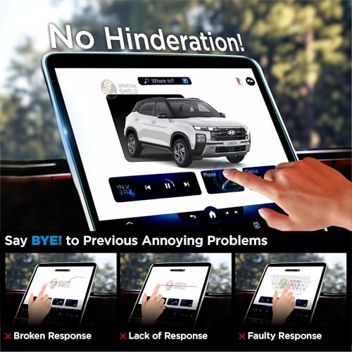 Image of Spartan Shield Screen Guard COMBO For HYUNDAI CRETA 2024 FACELIFT | 8 Inch INFOTAINMENT + 10.25 INSTRUMENT CLUSTER + AC Panel Protector | S SO Optional | Car Display Accessories [Not Tempered Glass] (8 inch Info + 10.25 inch MID + AC [Glossy])